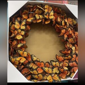 Butterfly Wreath with Orange and Black Accents